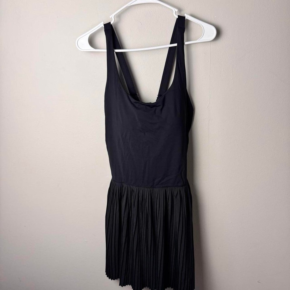 Soothfeel Womens Tennis Dress Skort Black Pleated Athletic Golf Active Size L